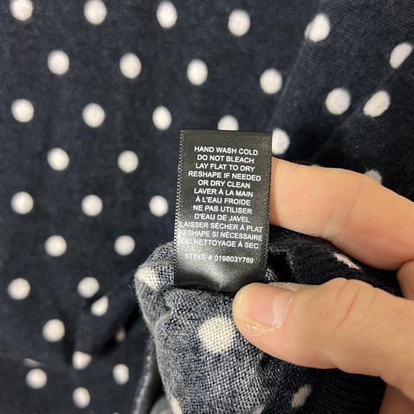 Rebecca Taylor Navy Polka Dot Sweater Size M - Picture 9 of 10